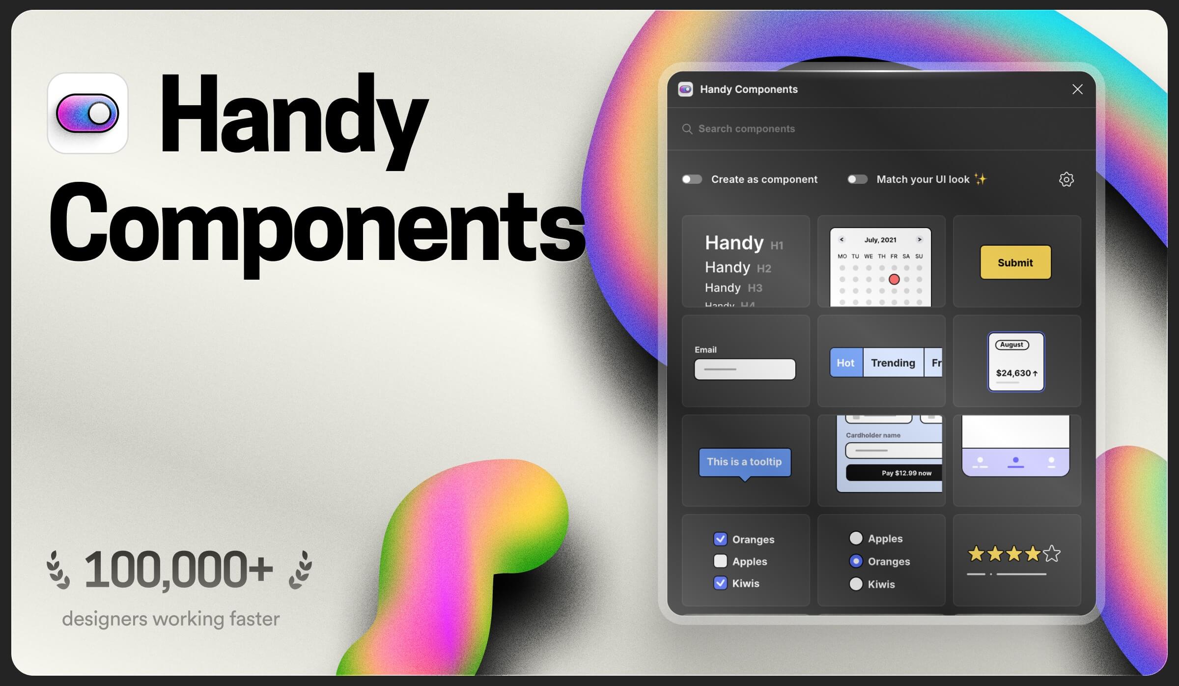 Handy Components – Free UI Components for Figma