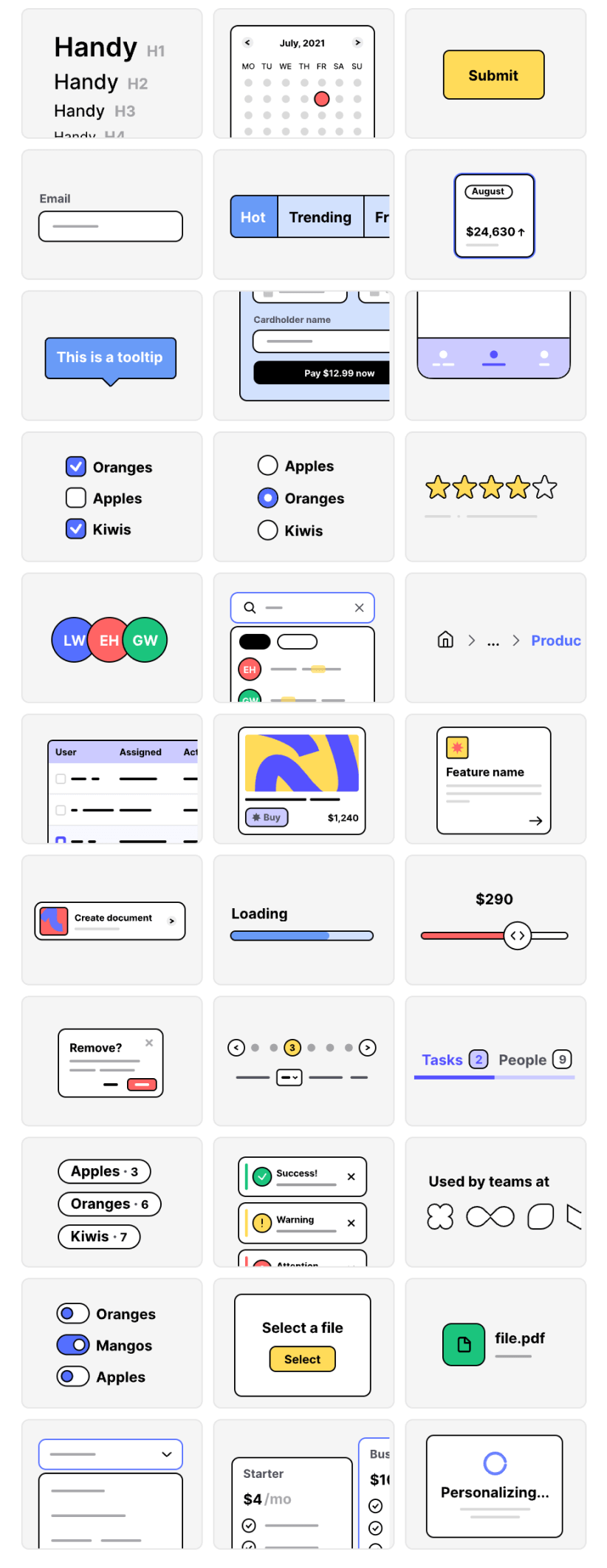 Components list